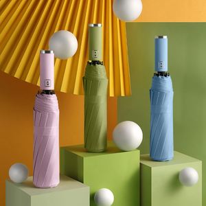 Promotional 3-Fold Automatic UV <b>Umbrella</b> With 105Cm Diameter Iron Frame Waterproof & <b>Windproof</b> Custom Logo for Rain Gift Use - Product Image 2