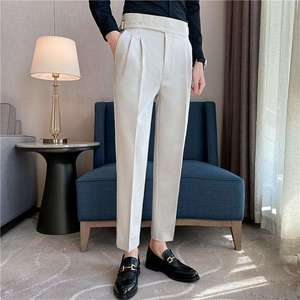 Nouveau pantalon habillé slim à rayures pour homme – Formel, décontracté, de bureau – Coupe ajustée, design élégant en tissu – OEM ODM - Product Image 3