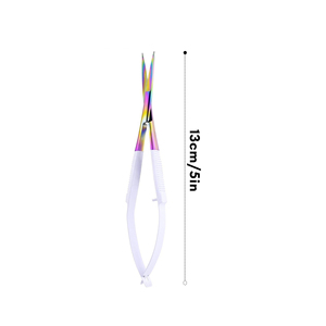 Ciseaux à ressort en acier inoxydable de 5 pouces avec bord croisé droit et pointe effilée pour les sourcils et les cils, pour le soin des ongles - Product Image 1