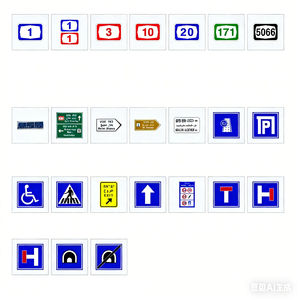 لافتة تنظيمية ثلاثية اللغة للطرق السريعة في إسرائيل - لافتة ثنائية اللغة عبرية-عربية-إنجليزية لتحديد السرعة وقواعد الطرق - Product Image 4