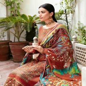 Venta de Eid, vestidos de trabajo bordados pesados indios y paquistaníes, Saari de tres piezas Salwar Kameez pakistaní e indio para mujer - Product Image 6