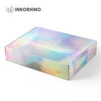 Boîte d'expédition personnalisée en carton ondulé avec lamination mate holographique étanche pour déballage e-commerce, cadeaux et artisanat |   Papier en rouleau plat