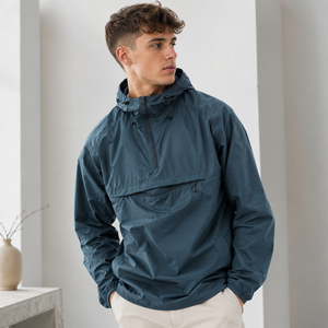 Custom <b>Men's</b> <b>Blouson</b> Hooded Pullover Windbreaker <b>Jacket</b> Letter Waterproof Windproof 100% Polyester Outdoor Use Custom Logo Front - Product Image 2