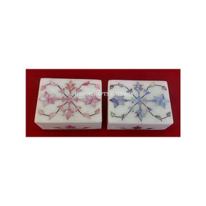 Caja con incrustaciones de fregona de forma Rectangular de diseño personalizado, nueva mano de obra de arte Floral, caja con incrustaciones de nácar de mármol Natural hecha a mano - Product Image 6