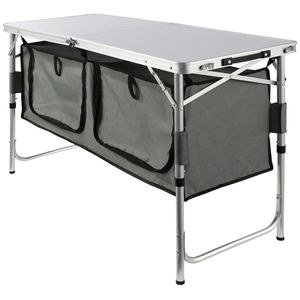 Tavolo da Campeggio Pieghevole a Montaggio Rapido con Borsa per il Trasporto, 3 Altezze Regolabili, per Palestra o Fattoria, Realizzato in MDF - Product Image 1