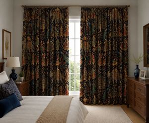 Decorative Jaipur Garden Velvet Or Blackout Curtain Each Panel Premium Art Nouveau <b>Window</b> Drapes Energy Saving Thermal Insulated - Product Image 5