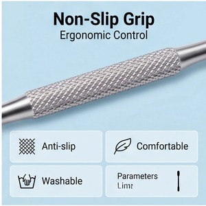 BAFA SURGICAL INSTRUMENTS Stainless Steel <b>Nail</b> Buffer <b>Nail</b> Peeler High Quality Silver Manicure <b>Tools</b> Reusable <b>Nail</b> Cuticle - Product Image 4