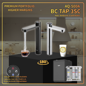Aquatek BC Tap 3SC Hot Ambient Cold Water Dispenser AQ-500A <b>RO</b> Stainless Steel Under sink Electric <b>Filtered</b> Water System - Product Image 1