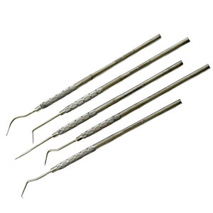 Sondes dentaires de précision 5 pièces, cure-dents à extrémité unique droite, simple, crochet, triple, double, en acier inoxydable allemand professionnel - Product Image 3