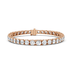 Pulsera de Diamantes Cultivados en Laboratorio, Chapada en Oro de 14K, Corte Brillante Redondo, Brazalete Eternity para Mujer, Regalo, Uso en Fiestas - Product Image 4