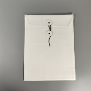 Castello Handmade Genuine Leather Large Size Soft String Closure <b>Wallet</b> Envelope Shape File Portfolio for Office School White - Product Image 2