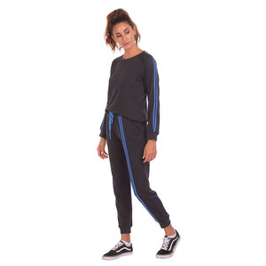 Conjunto Deportivo de Algodón Negro para Mujer, Sudadera de Manga Larga con Cuello Redondo, Pantalones Deportivos hasta el Tobillo con Bolsillos Laterales, Ropa Casual de Otoño - Product Image 5