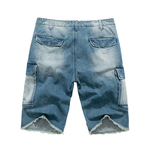 Mens Denim <b>Cargo</b> Shorts Relaxed Fit Distressed Washed Jeans Shorts with Multi Flap Pockets Casual <b>Work</b> Shorts - Product Image 3