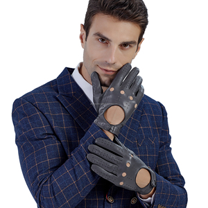 Gants de conduite en cuir d'hiver, chauds, doux, en cuir véritable, pour homme et femme, au prix d'usine - Product Image 3