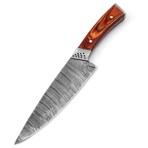 Couteau de cuisine professionnel artisanal à lame en acier à motifs, poignée confortable pour trancher, couteau de chef en acier Damas de qualité supérieure - Product Image 1