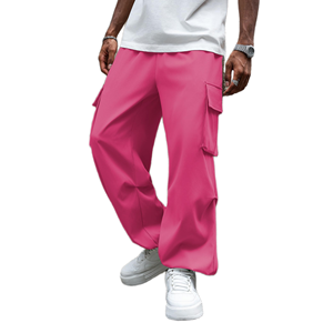 Wholesale Men's Casual Fashion Cargo Pants Baggy Multi Pocket Wide Leg Side Design High Quality Fabric Cargo Pants for men - Product Image 4