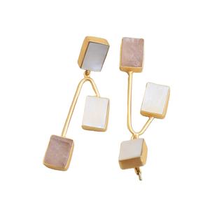 Aretes de Aro de Latón al por Mayor, Diseño de Piedra Natural en Bruto, Acabado de Latón Antiguo, Patrón de Diseñador Único, Premium, Listos para B2B - Product Image 4