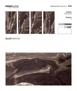 กระเบื้องพอร์ซเลนผิวมันเงา ขนาด 600 x 1200 มม. ลายหินอ่อนเคลือบเงา สำหรับปูพื้นและผนังภายในโรงแรม วิลล่า - Product Image 2