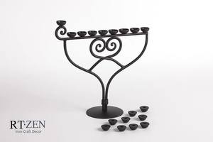 เชิงเทียนโลหะแบบโค้งสีดำทันสมัยตั้งโต๊ะตกแต่งบ้านห้องนั่งเล่นโต๊ะรับประทานอาหารสำเนียง - Product Image 2