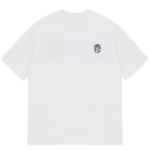 T-shirt en coton surdimensionné pour homme, logo minimaliste sur la poitrine, streetwear, manches courtes, haut décontracté tendance - Product Image 1