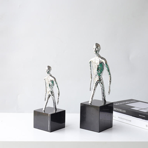 Statue abstraite en alliage d'aluminium, demi-corps, décorations pour hôtel et salon, artisanat d'art métallique - Product Image 4