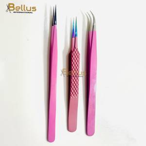 Juego de Pinzas para Extensión de Pestañas Bellus International de Acero Inoxidable de Alta Calidad con Punta Suave, Agarre Perfecto, Herramienta Profesional para - Product Image 4