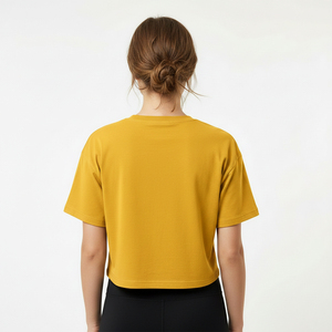 Blank <b>Crop</b> <b>Top</b> T Shirt Women Cotton Short Sleeve Boxy Oversized Streetwear T Shirt Summer Wholesale Custom Print OEM Logo - Product Image 2