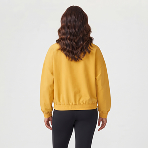 Sweat-shirt ample décontracté pour femme 100% nylon polyester imperméable à l'eau, sweat-shirt à épaules tombantes à manches longues pour femme - Product Image 2