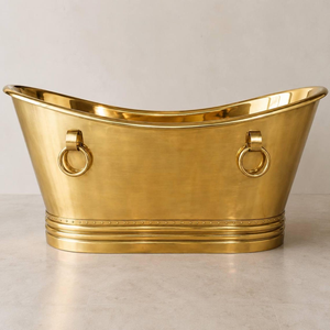 Bañera de latón con asas decorativas, bañera independiente de lujo para hoteles, resorts, spas, villas y baños de diseño. - Product Image 3