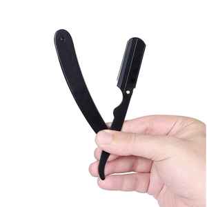 Professional Barber Straight Edge Shaving <b>Razor</b> Matte Black German Stainless Steel Hair Shaving <b>Razors</b> Best For Salons Use - Product Image 1