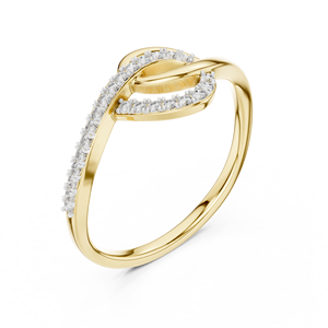 INTERLOCK PETAL LAB GROWN DIAMOND <b>RING</b> <b>SET</b> 18KT YELLOW GOLD RHODIUM PLATED CLASSIC CUT ENGAGEMENT WEDDING PARTY DAILY USE <b>WOMEN</b> - Product Image 4