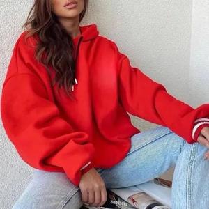 Sudadera con Capucha Oversize Unisex, Manga Murciélago, Color Blanco Sólido, Tejido de Algodón, Dobladillo con Volantes, Ropa de Otoño - Product Image 2