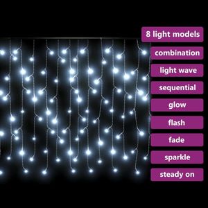 393.7 bianca fredda a LED 400 \ "luci Decorative per ghiaccioli da tenda con 8 funzioni - Product Image 5