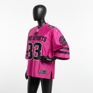 Camiseta de Fútbol Femenina de Alta Calidad, 180GSM, Micro Poliéster Suave al Tacto, Diseño de Paneles Rosa y Negro, Personalizable, Camiseta de Fútbol Femenina de Algodón - Product Image 4