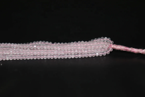 Cuentas facetadas de cuarzo rosa natural AAA de 3-3.25 mm, hebras de 13 pulgadas, piedras preciosas sueltas para la fabricación de joyería a precio de mayoreo. - Product Image 5