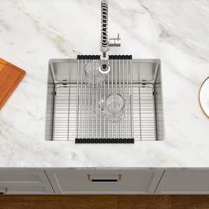 Fregadero de acero inoxidable 304 hecho a mano, resistente a la corrosión, antiarañazos, insonorizado, perfecto para cocinas de alto tráfico - Product Image 6