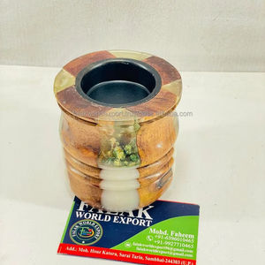 Nuevo Quemador de Incienso Bakhoor Hecho a Mano con Madera y Resina Epoxi, Porta Incienso Tradicional de Carbón para Conos de Incienso de Sándalo - Product Image 5