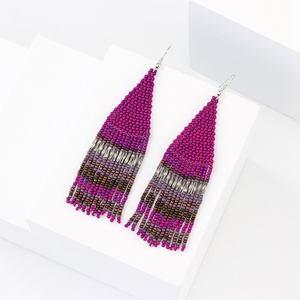 Pendientes de Diseño Bohemio Hechos a Mano con Cuentas y Borlas, Pendientes de Cuentas de Vidrio Miyuki para Mujer, Joyería de MD HANDICRAFTS - Product Image 3