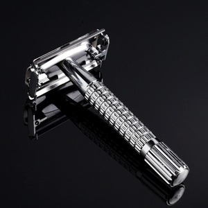 Rasoir de sécurité double tranchant en acier inoxydable pour hommes, outil de toilettage professionnel, marque privée OEM, non jetable - Product Image 4