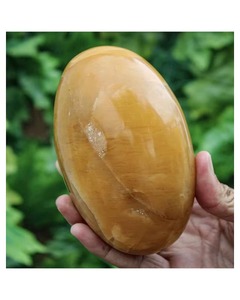 Vente en gros de pierres ovales en aventurine jaune naturelle polie, Shiva Lingam, objet de collection Feng Shui, décoration artistique - Product Image 1