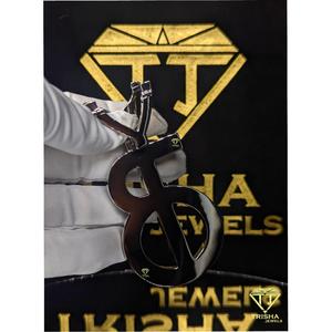 Pendentif personnalisé lettre « B » en argent sterling 925, diamant Moissanite VVS, style Hip Hop Bling pour homme par Trisha Jewels - Product Image 6