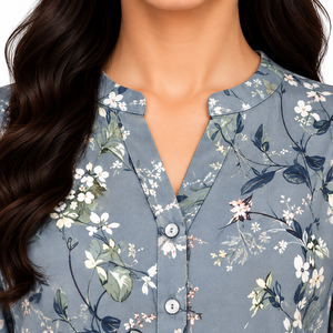 Vestido Maxi Floral Tejido para Mujer, Manga Larga, con Volantes en Capas, Botones al Frente, Casual, Elegante, Holgado, Estilo Boho, Línea A, para Club o Noche - Product Image 5