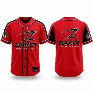 Camiseta de Béisbol Auténtica Personalizada de Alta Calidad al por Mayor, con Rayas Blancas y Negras, Roja y Negra, de Fabricante Pakistaní - Product Image 4