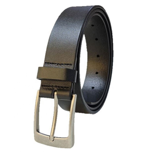 Ceinture en cuir véritable minimaliste moderne pour homme, avec boucle à vis profonde, couleur unie, pour l'entraînement sportif - Product Image 1