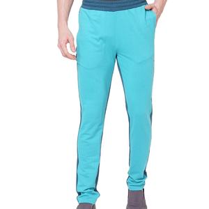 Pantalones deportivos de dos tonos en azul cian para hombre |   Pantalones Deportivos de Felpa de Algodón Premium de 300 GSM |   Pantalones de Streetwear Personalizados al por Mayor con Etiqueta Privada - Product Image 6