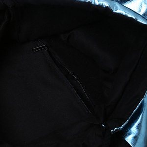 Sac à dos en cuir véritable bleu brillant Salva avec cordon de serrage noir, grande capacité, sac de sport pour usage extérieur - Product Image 3