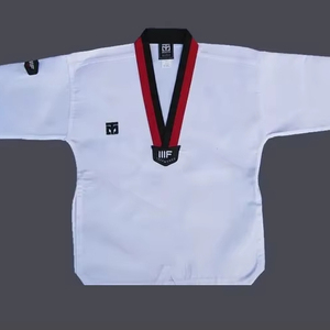 Uniforme de Taekwondo Dobok en Oferta, Cintura Alta, Cuello en V, Traje de Artes Marciales para Niños y Adultos, Transpirable, Ligero, Ropa de Entrenamiento OEM - Product Image 1