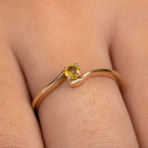 14K White Gold Natural Sapphire Dainty Constellation Ring for Women - Product Image 1