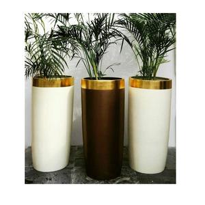 Elegante Florero Cilíndrico de Metal para Decoración Moderna del Hogar, Centro de Mesa, Sala de Estar, Oficina - Product Image 2