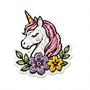 Custom Glitter Unicorn Embroidered <b>Patches</b> For Clothing Cute Flower Iron <b>On</b> <b>Patch</b> For Kids Garment <b>Sew</b> <b>On</b> Badges Wholesale - Product Image 1